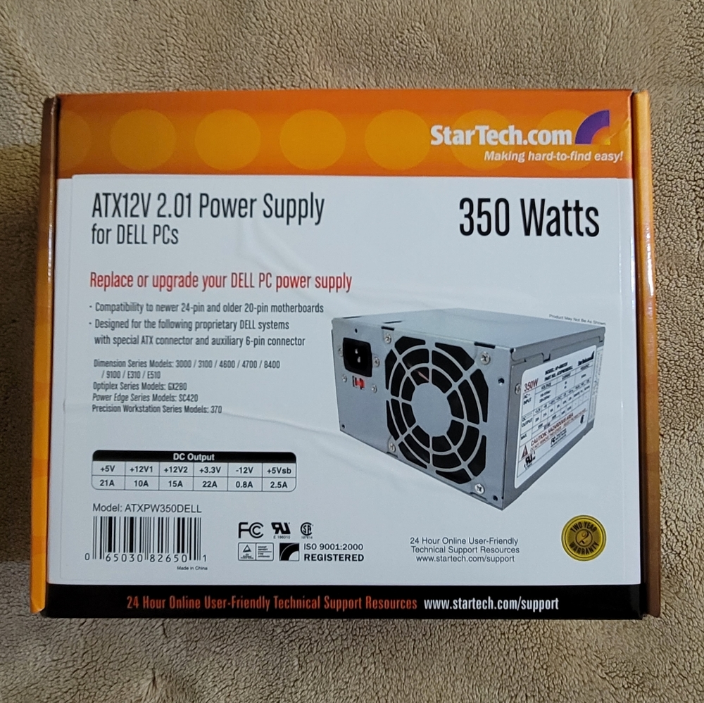 StarTech.com ATXPW350DELL 350 Watt ATX12V 2.01 Power Supply